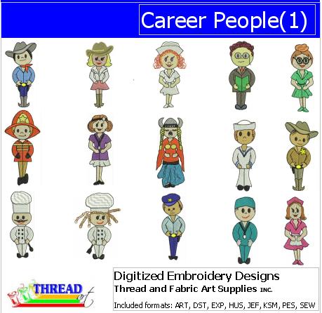 Machine Embroidery Designs - Career People(1) - Threadart.com