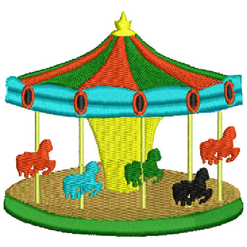 Machine Embroidery Designs - Carousel Horses(1) - Threadart.com
