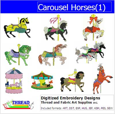 Machine Embroidery Designs - Carousel Horses(1) - Threadart.com
