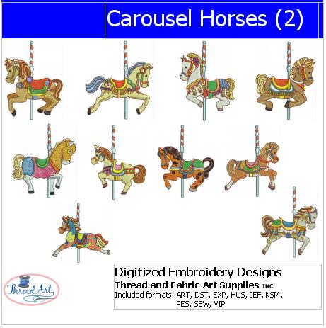 Machine Embroidery Designs - Carousel Horses(2) - Threadart.com
