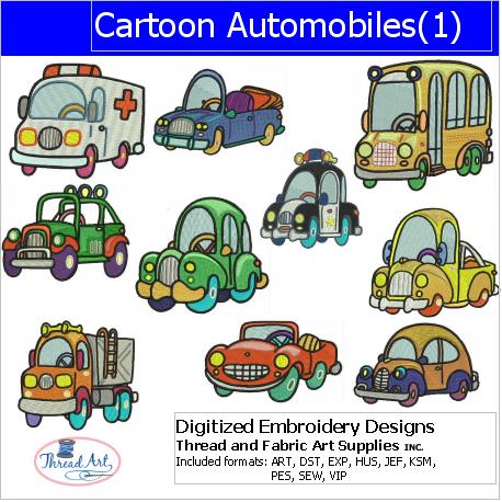 Machine Embroidery Designs - Cartoon Autos(1) - Threadart.com