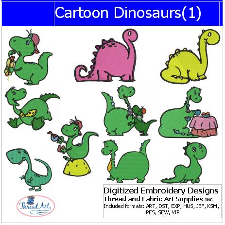 Machine Embroidery Designs - Cartoon Dinosaurs(1) - Threadart.com