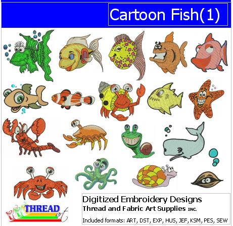Machine Embroidery Designs - Cartoon Fish(1) - Threadart.com
