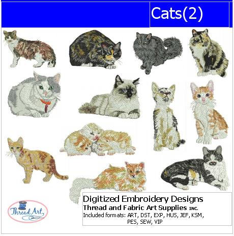 Machine Embroidery Designs - Cats(2) - Threadart.com