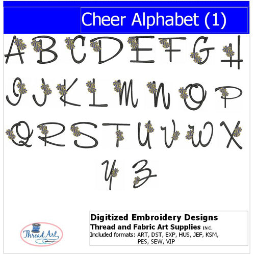 Machine Embroidery Designs - Cheer Alphabet - Threadart.com