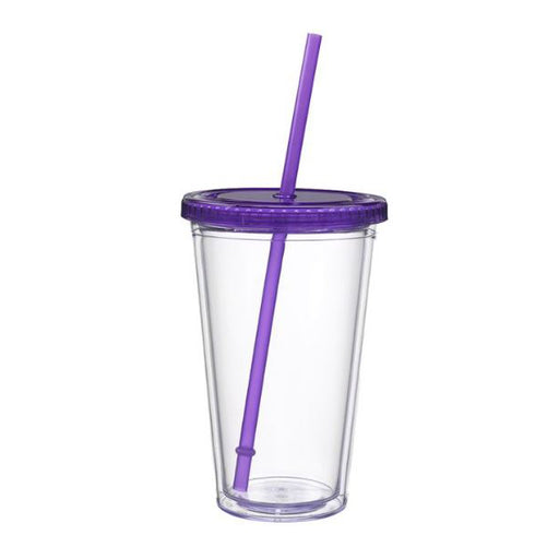 Classic Acrylic Cup Tumbler - 16 oz. - Purple - Threadart.com