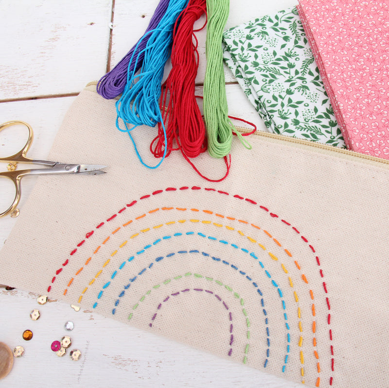 Blank Large Canvas  Pouch With Zipper - Navy- For Pencils, Makeup, Crafts and More - Threadart.com