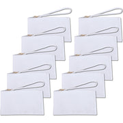 Ten Pack of Cotton Canvas Small Wristlet Bags - Ivory - Threadart.com