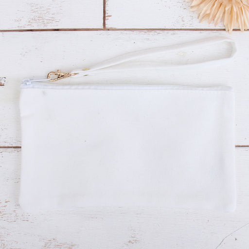 Cotton Canvas Small Wristlet Bag - Ivory - Threadart.com