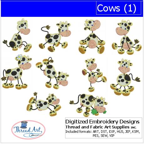 Machine Embroidery Designs - Cows(1) - Threadart.com