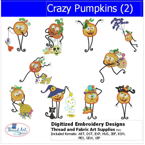 Machine Embroidery Designs - Crazy Pumpkins(2) - Threadart.com