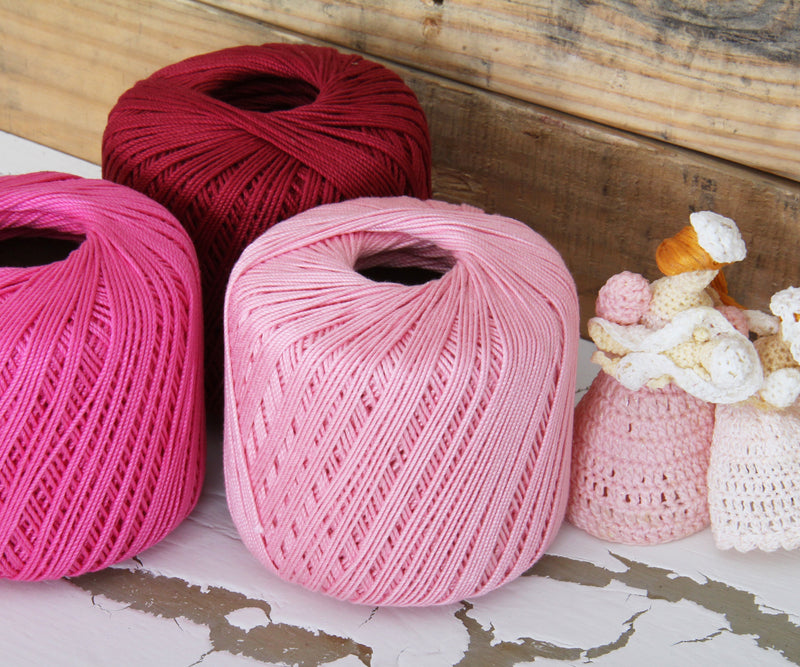 Cotton Crochet Thread Set - Flower Child Colors - Size 10 - Four 175 Yd Balls - Threadart.com
