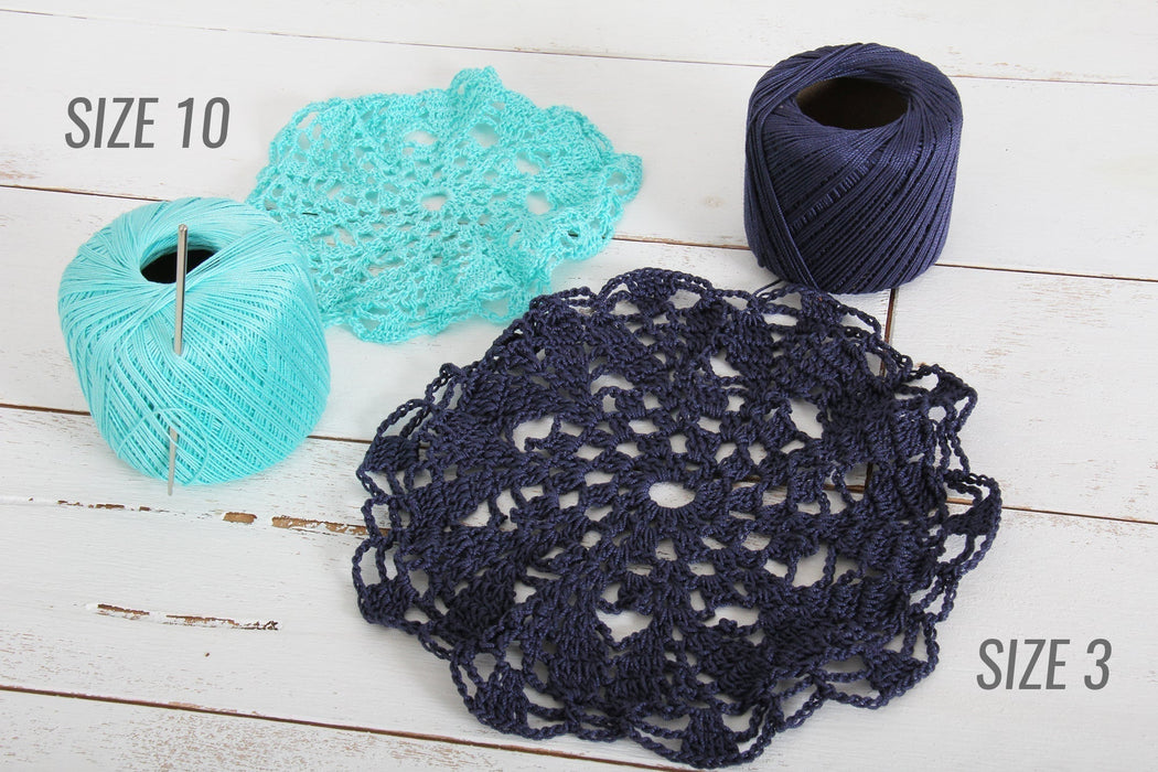 Cotton Crochet Thread Set - Gemstone Colors - Size 3 - Six 140 Yd Balls - Threadart.com