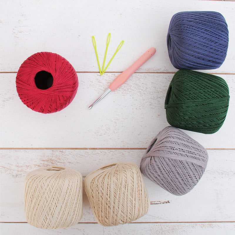 Cotton Crochet Thread Set - Gemstone Colors - Size 10 - Six 175 Yd Balls - Threadart.com