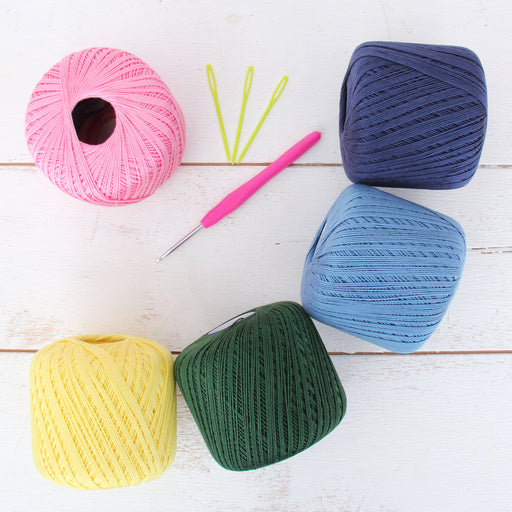 Cotton Crochet Thread Set - Spring Colors - Size 10 - Five 175 Yd Balls - Threadart.com