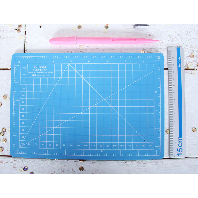 Small Cutting Set - Mat, Ruler, Knife - Threadart.com