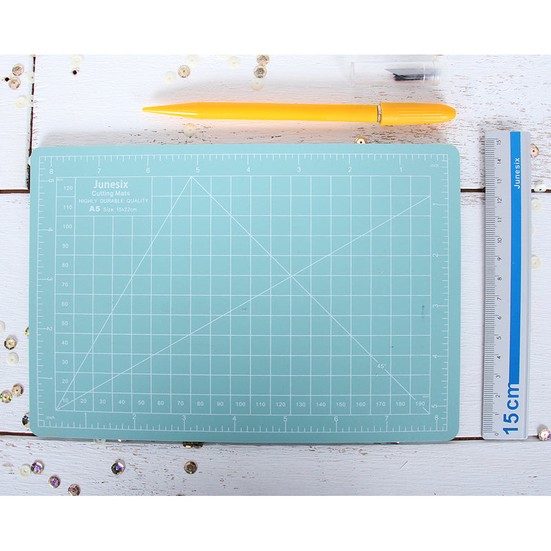 Small Cutting Set - Mat, Ruler, Knife - Threadart.com