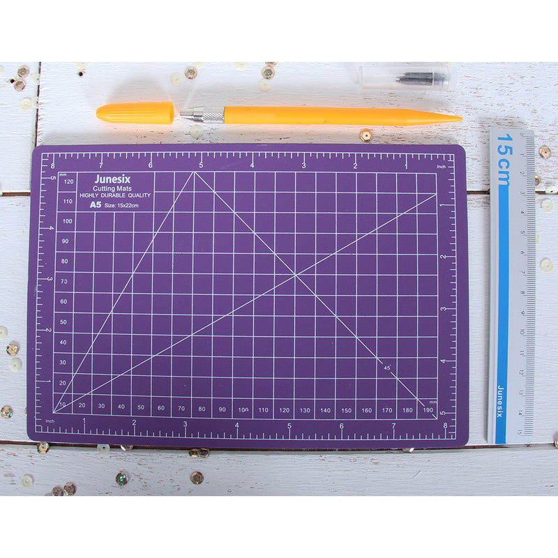 Small Cutting Set - Mat, Ruler, Knife - Threadart.com