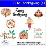 Machine Embroidery Designs -Cute Thanksgiving (1) - Threadart.com