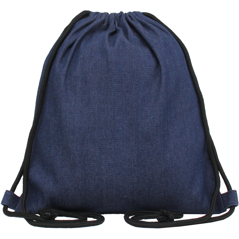 Set of 3 Cotton Drawstring Tote Bag - Denim - Threadart.com