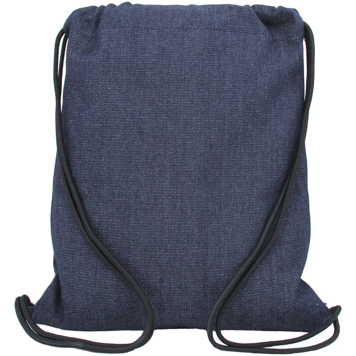 Denim Cinch Drawstring Tote Bag BackPack - - Threadart.com