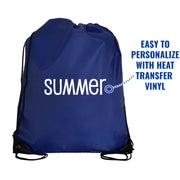 10 Drawstring Tote Bags - Blue - Threadart.com