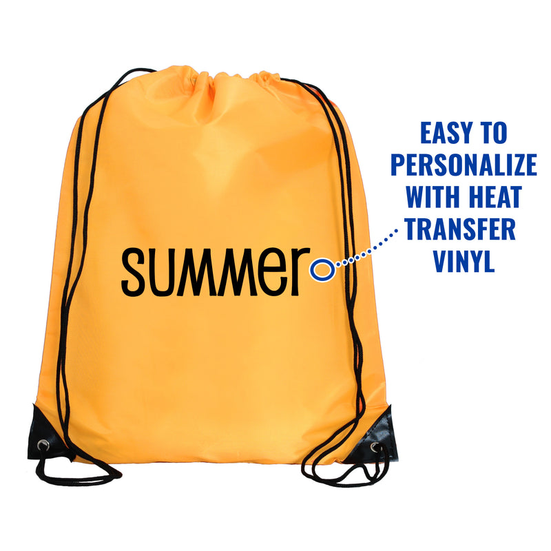 10 Drawstring Tote Bags - Gold - Threadart.com