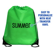 10 Drawstring Tote Bags - Lime Green - Threadart.com