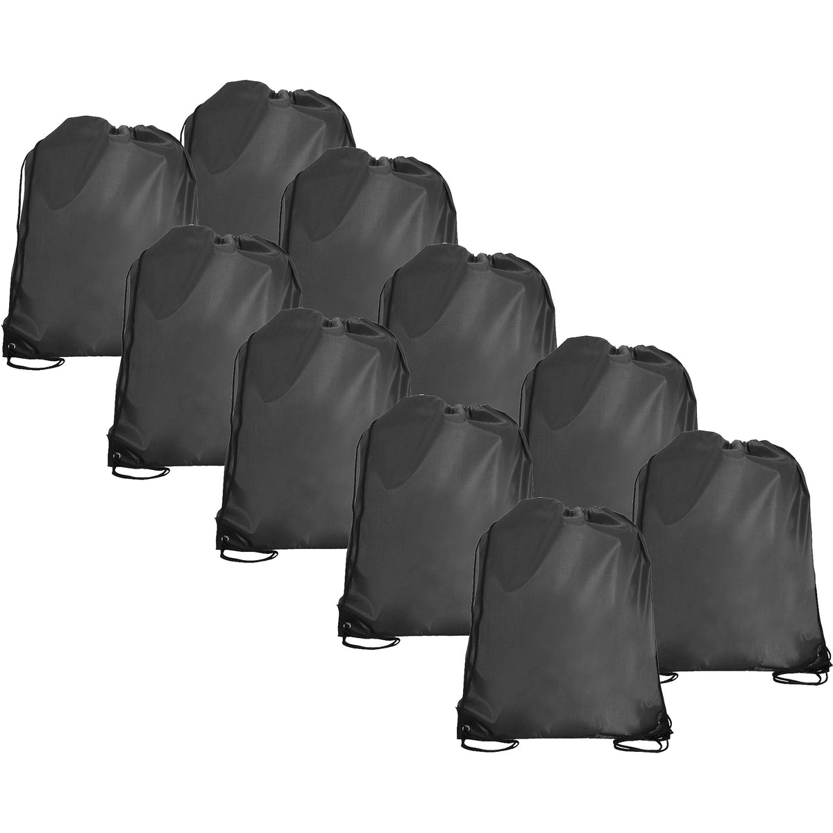 10 Drawstring Tote Bags - Grey Sports Cinch Sack String Backpack ...
