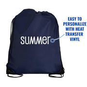 10 Drawstring Tote Bags - Navy - Threadart.com