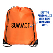 10 Drawstring Tote Bags - Orange - Threadart.com