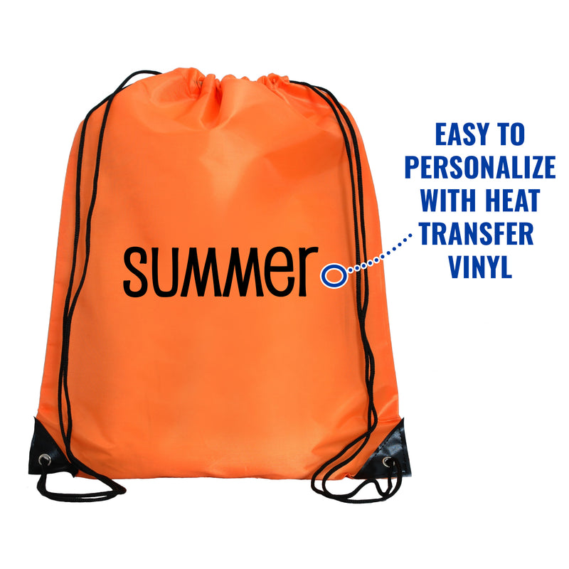 10 Drawstring Tote Bags - Orange - Threadart.com