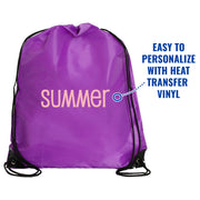 10 Drawstring Tote Bags - Purple - Threadart.com