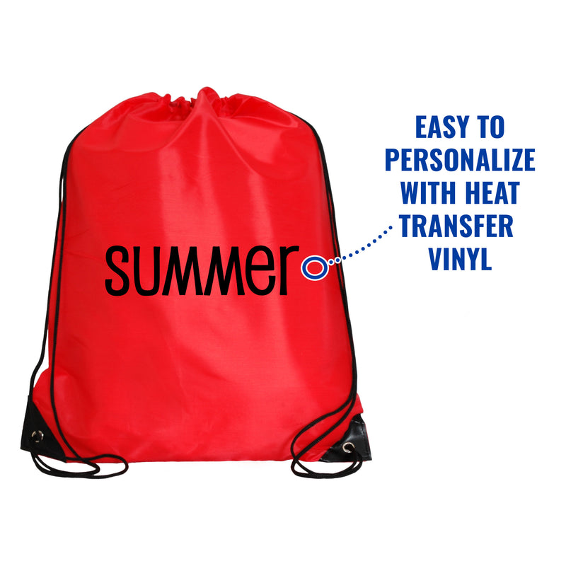 10 Drawstring Tote Bags - Red - Threadart.com