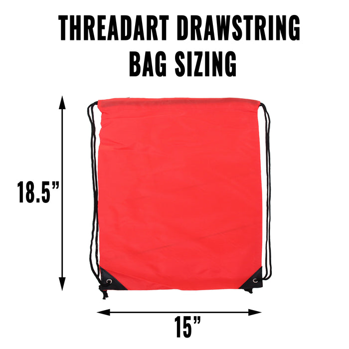 10 Drawstring Tote Bags - Pink - Threadart.com
