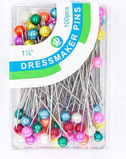 Color Ball  Dressmakers Pins - 1 1/2" Long - 100/Pkg - Threadart.com