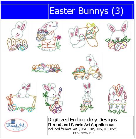 Machine Embroidery Designs - Easter Bunnys(3) - Threadart.com