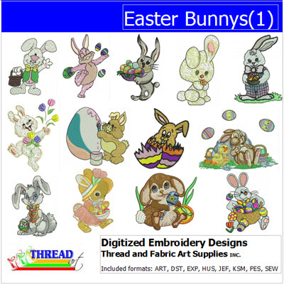 Machine Embroidery Designs - Easter Bunnys(1) - Threadart.com