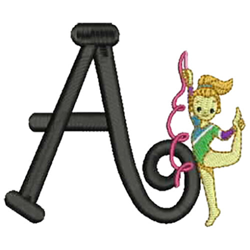 Machine Embroidery Designs - Gymnastics Alphabet - Threadart.com