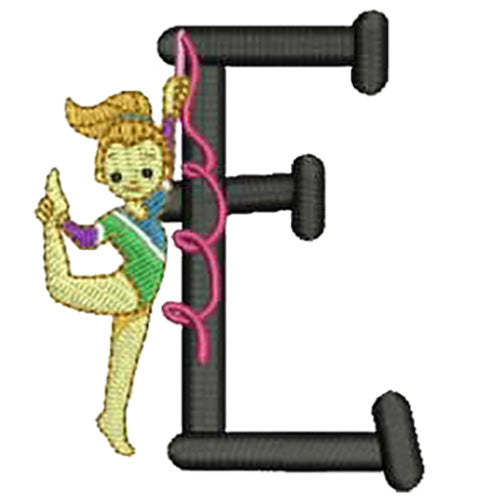 Machine Embroidery Designs - Gymnastics Alphabet - Threadart.com