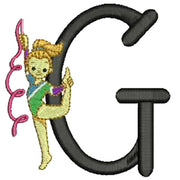 Machine Embroidery Designs - Gymnastics Alphabet - Threadart.com