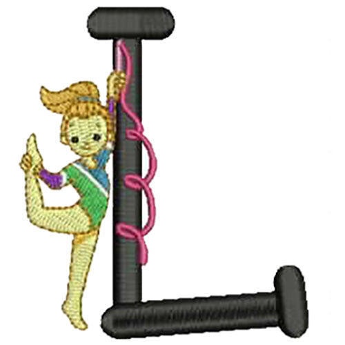 Machine Embroidery Designs - Gymnastics Alphabet - Threadart.com