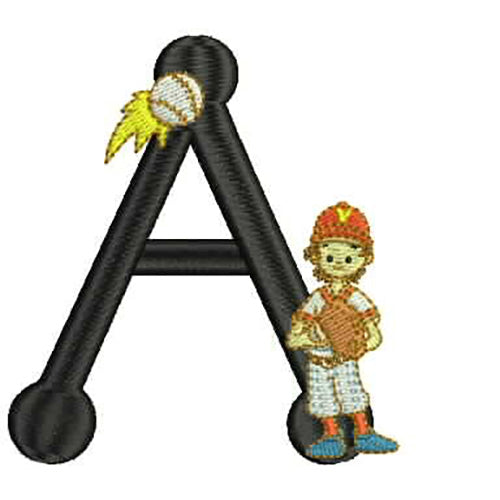 Machine Embroidery Designs - Baseball Alphabet(1) - Threadart.com