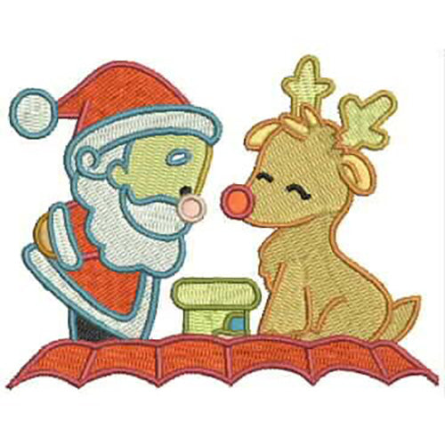 Machine Embroidery Designs - Santa and Rudolph(1) - Threadart.com