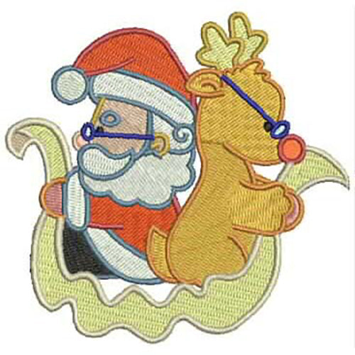 Machine Embroidery Designs - Santa and Rudolph(1) - Threadart.com