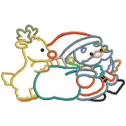 Machine Embroidery Designs - Santa and Rudolph(2) - Threadart.com