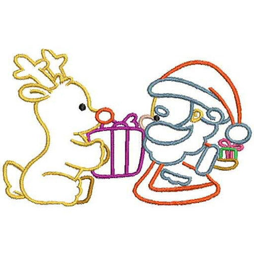 Machine Embroidery Designs - Santa and Rudolph(2) - Threadart.com