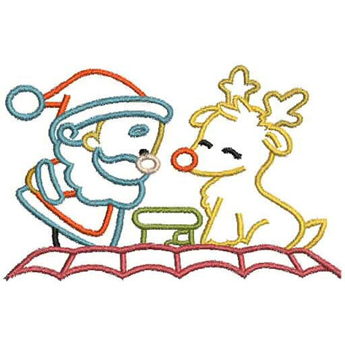 Machine Embroidery Designs - Santa and Rudolph(2) - Threadart.com