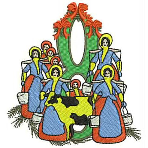 Machine Embroidery Designs - 12 Days of Christmas(1) - Threadart.com