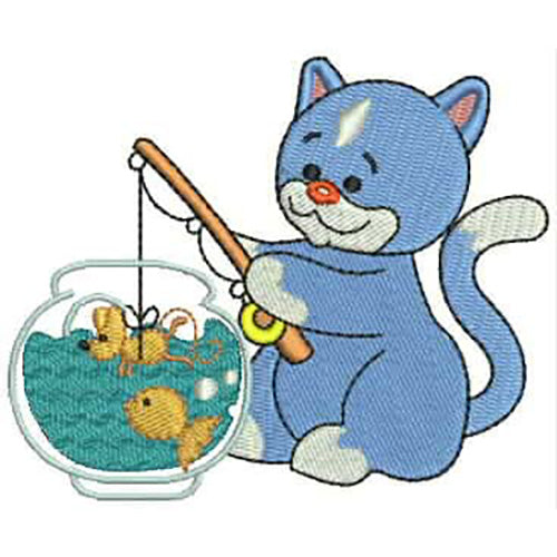 Machine Embroidery Designs - Playful Kitty(1) - Threadart.com